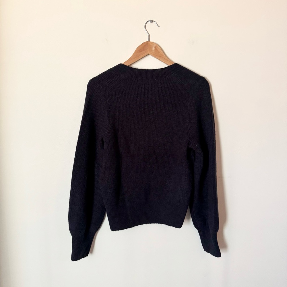 Madewell Melwood Square-Neck Pullover Sweater True Black Coziest Yarn Size M - Picture 11 of 12